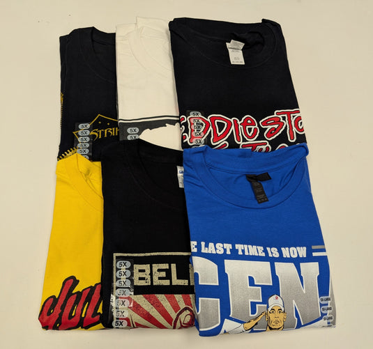 6 Men Size 5XL WWE T-shirts | Cena Orton Undertaker The Rock Lot 2