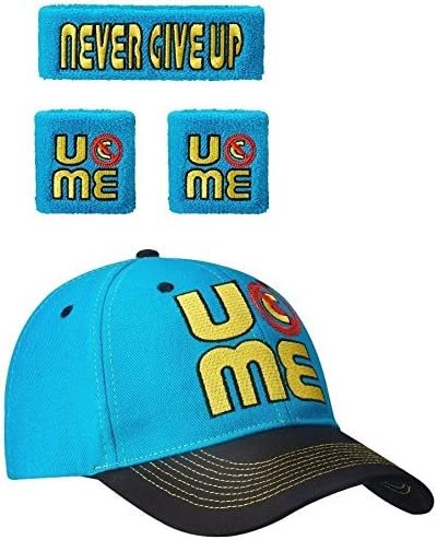 Load image into Gallery viewer, John Cena Blue Throwback U Can&#39;t See Me Baseball Hat Headband Wristband Set
