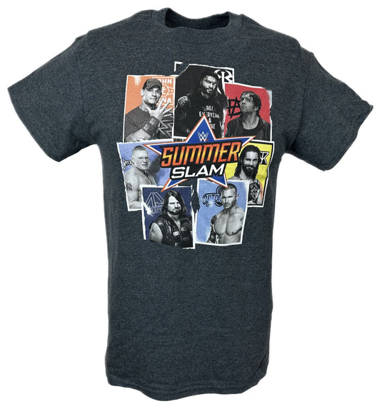 Summerslam Logo Cena Reigns Rollins Mens Grey T-shirt