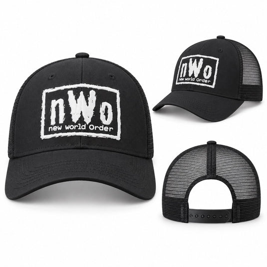nWo World Order New Trucker Hat Black One Size