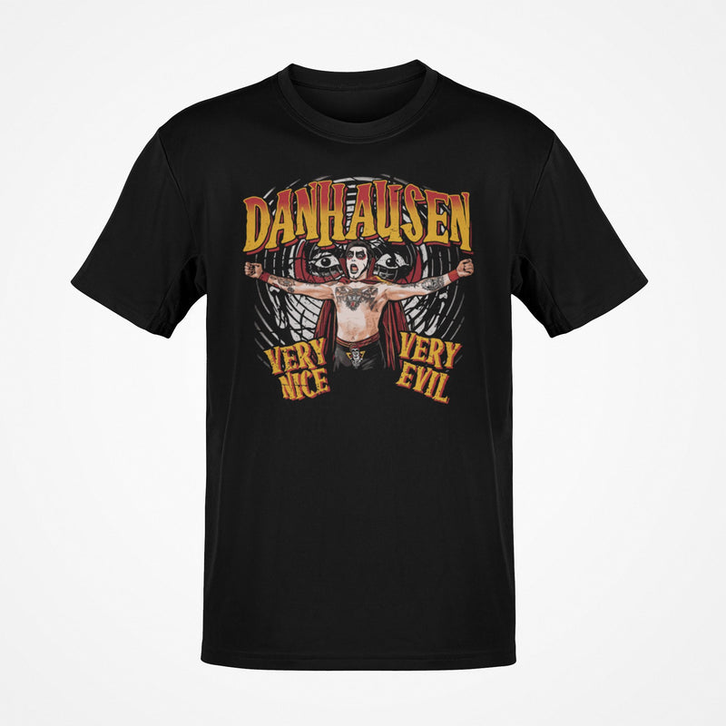 Load image into Gallery viewer, DANHAUSEN Very Nice Very Evil Wrestling T-Shirt Cape Graphic Tee-S
