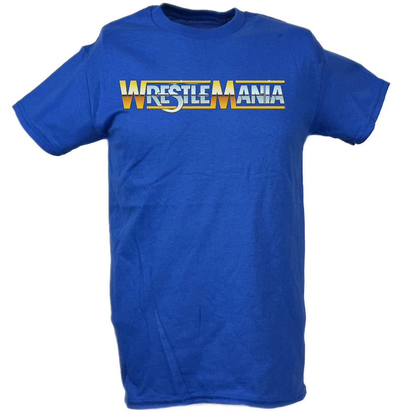 Load image into Gallery viewer, Wrestlemania Original Nostalgic Logo Blue T-shirt
