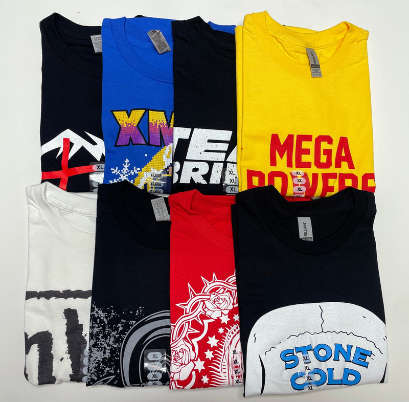 Load image into Gallery viewer, 8 Men Size X-Large WWE T-shirts | Cena Orton Undertaker The Rock Lot 2

