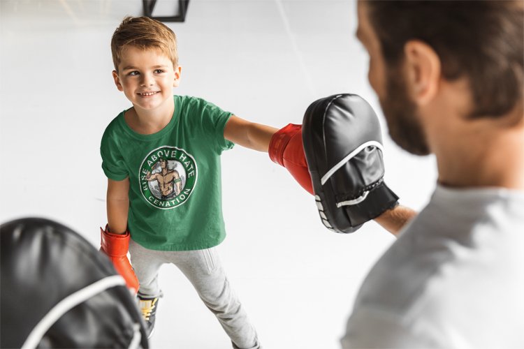 Load image into Gallery viewer, John Cena Green Kids Salute the Cenation T-shirt Boys
