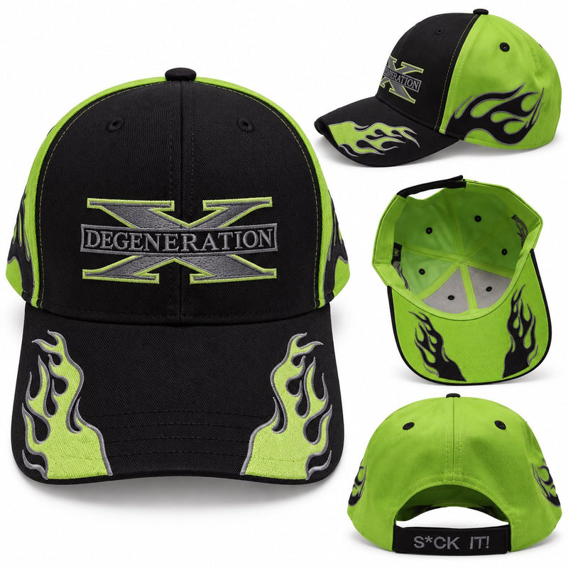 Load image into Gallery viewer, DX Flames D-Generation X Green and Black Baseball Hat

