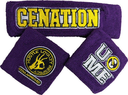 John Cena Purple Cenation U Can't See Me Baseball Hat Headband Wristband Set