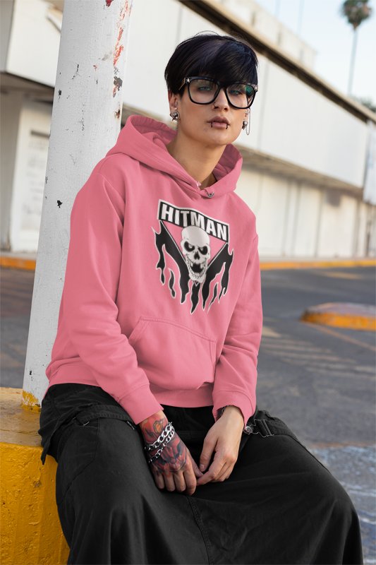 Load image into Gallery viewer, Bret Hitman Hart Black Pink Pullover Hoody Sweatshirt
