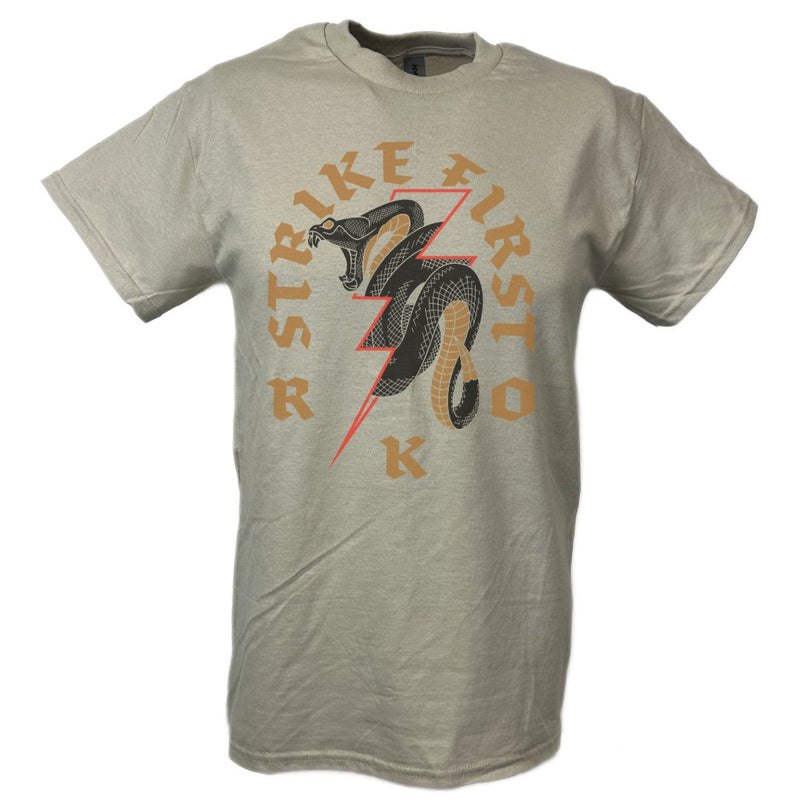 Load image into Gallery viewer, Randy Orton Strike First Viper Bolt Tan T-shirt
