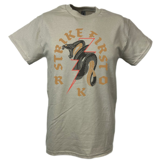 Randy Orton Strike First Viper Bolt Tan T-shirt