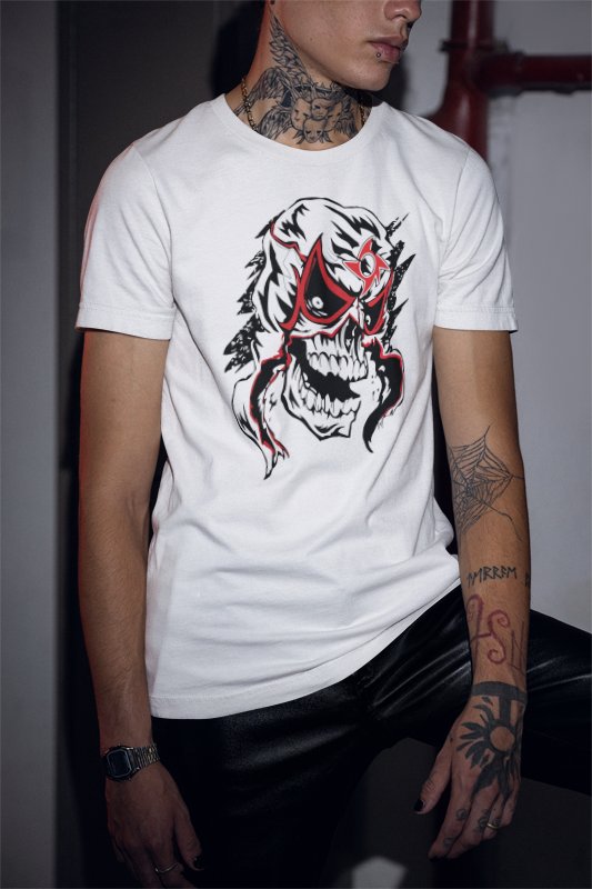 Pentagón Jr Penta Wrestler Luchador Mask Logo White T-shirt