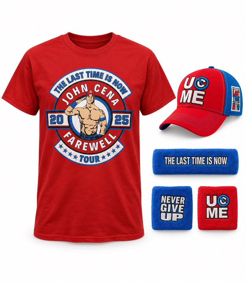 Load image into Gallery viewer, John Cena Last Time Is Now Farewell Tour Kids Youth Costume T-shirt Hat Wristbands
