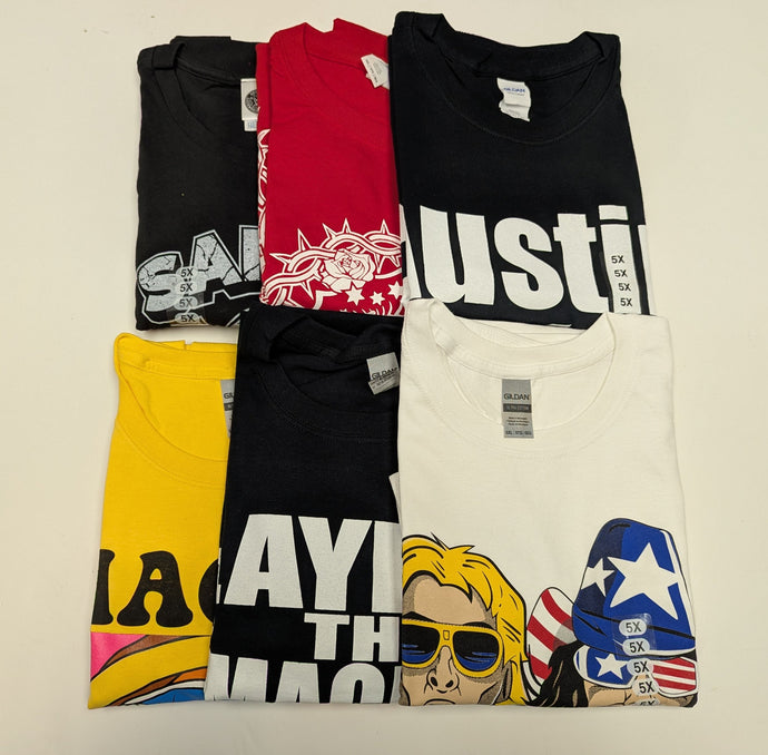 Lot of 6 Men Size 5XL WWE Authentic T-shirts | Cena Orton Undertaker The Rock (5XL)