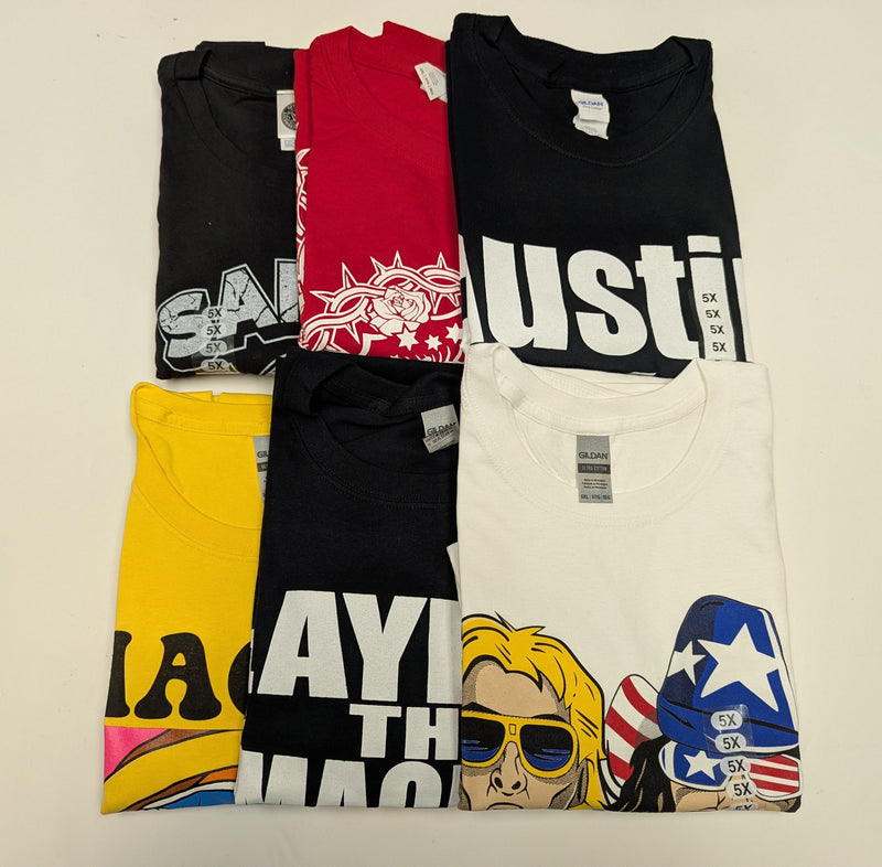 Load image into Gallery viewer, Lot of 6 Men Size 5XL WWE Authentic T-shirts | Cena Orton Undertaker The Rock (5XL)
