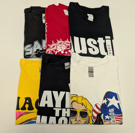 Lot of 6 Men Size 5XL WWE Authentic T-shirts | Cena Orton Undertaker The Rock (5XL)