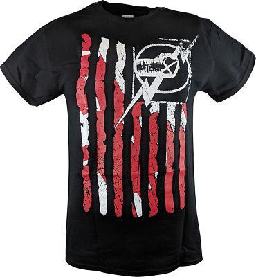 Load image into Gallery viewer, CM Punk American Flag Nexus Mens USA Black T-shirt
