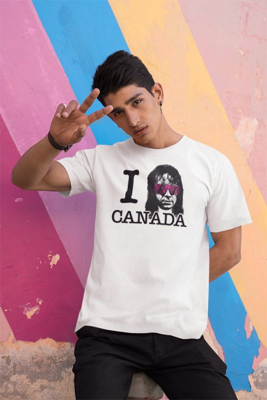 Bret Hart I Heart Canada White T-shirt
