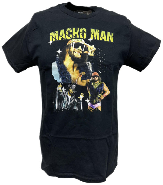 Macho Man Randy Savage Collage WWE Mens Black T-shirt