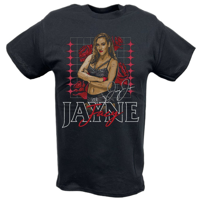Jacy Jayne Roses Black T-shirt