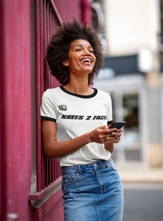 CM Punk Knees 2 Faces 25/8/365 White Ringer Mens T-shirt