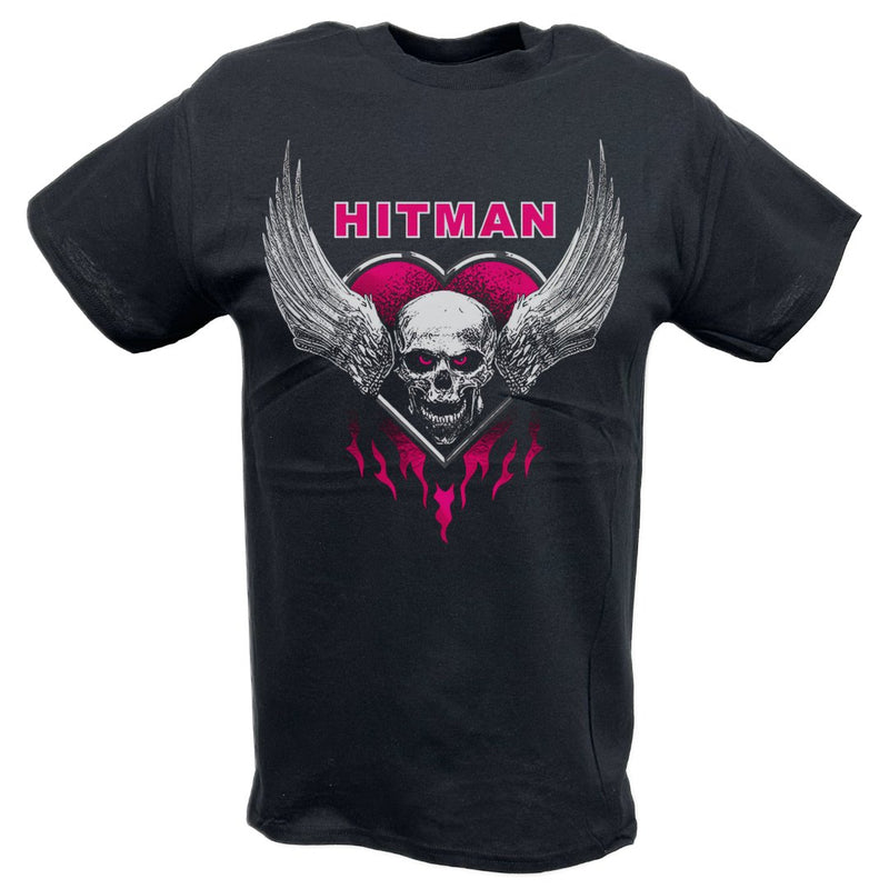 Load image into Gallery viewer, Bret Hart Hitman Winged Skulls Pink Eyes T-shirt
