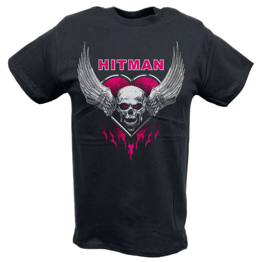 Bret Hart Hitman Winged Skulls Pink Eyes T-shirt