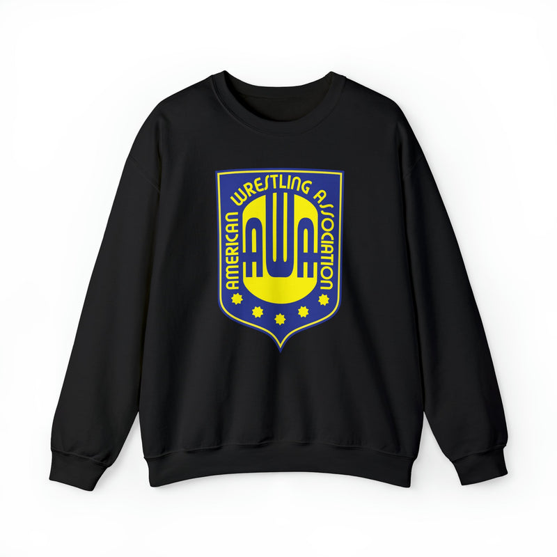 Load image into Gallery viewer, AWA American Wrestling Alliance Logo Mens Black Sweater Sweatshirt
