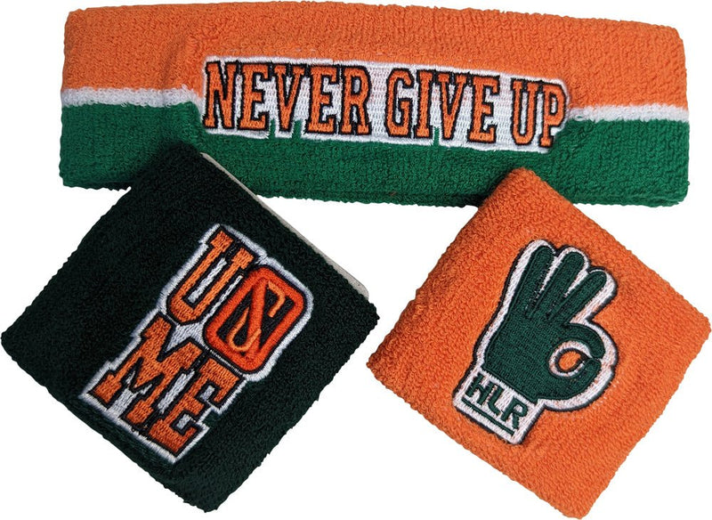 Load image into Gallery viewer, John Cena Green Orange 15x U Can&#39;t See Me Baseball Hat Headband Wristband Set
