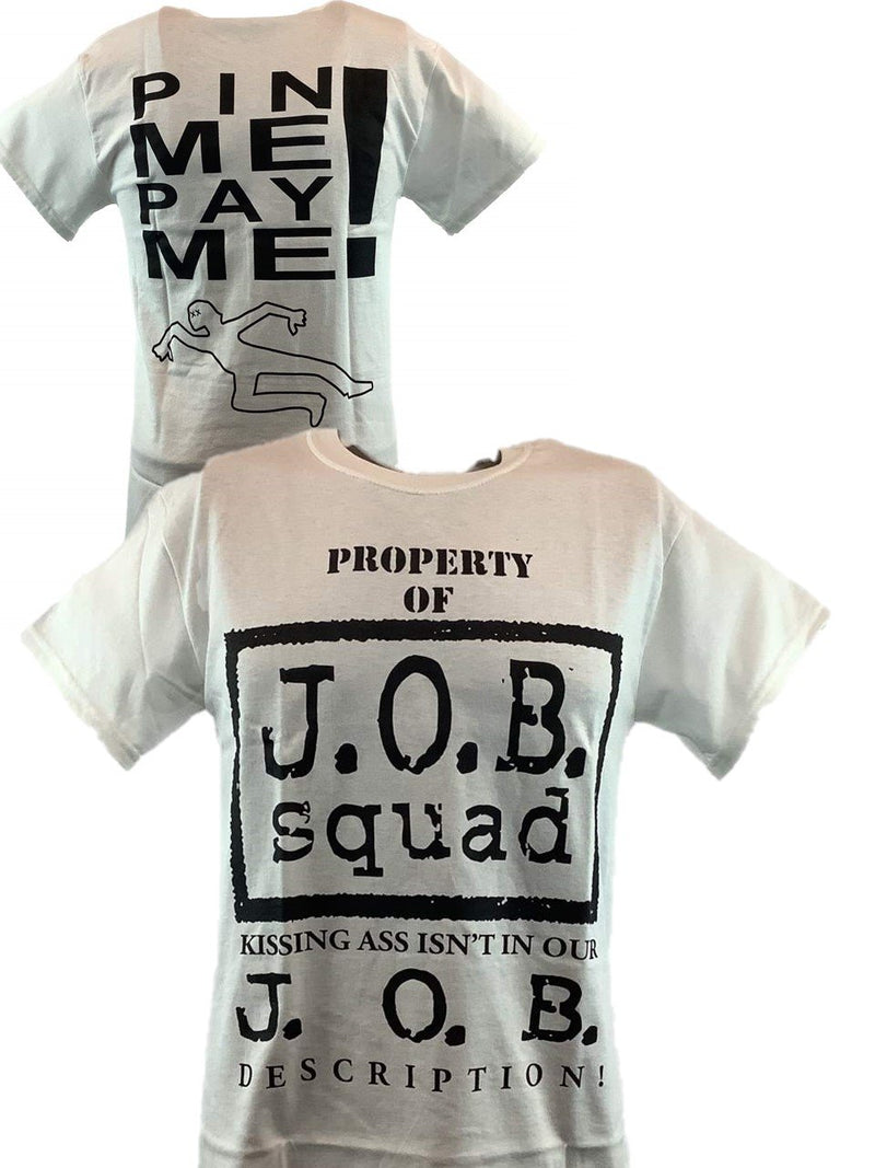 Load image into Gallery viewer, JOB Squad Pin Me Pay Me WWF T-shirt Al Snow Blue Meanie Gillberg
