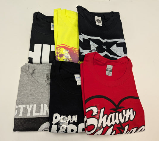 6 Men Size 4XL WWE T-shirts | Cena Orton Undertaker The Rock Lot 1