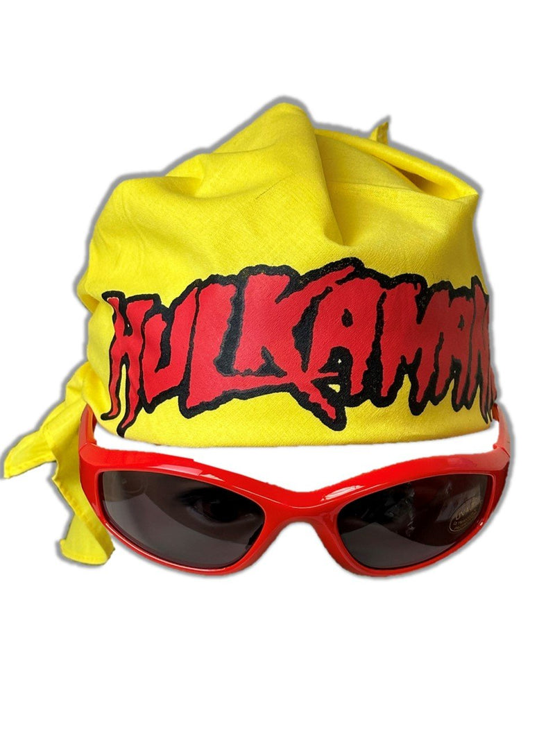 Load image into Gallery viewer, Hulk Hogan Hulkamania Yellow T-shirt Bandana Boa Glasses Costume
