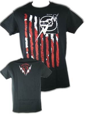 CM Punk American Flag Nexus Mens USA Black T-shirt