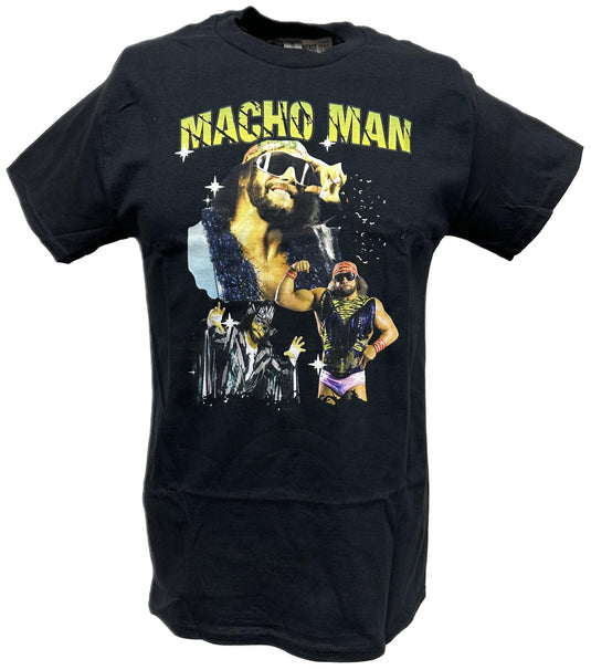 Macho Man Randy Savage Collage Mens Black T-shirt