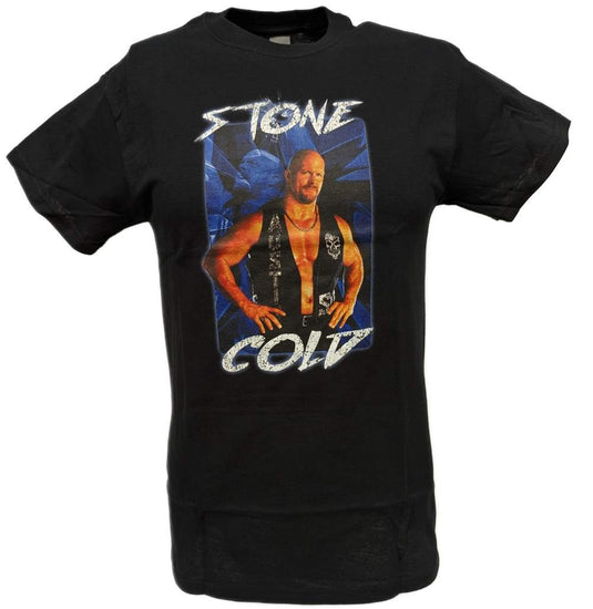 Stone Cold Steve Austin Mens Blue Black T-shirt