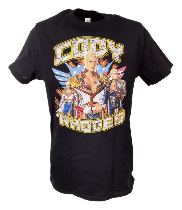 Cody Rhodes Three Pose Mens Black T-shirt