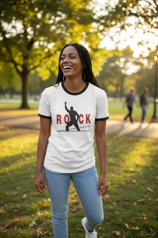 The Rock One On 1 White Ringer T-shirt