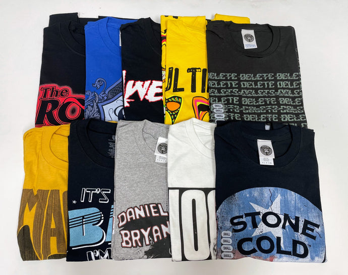 Lot of 10 Men Size Small WWE T-shirts | Cena Orton Undertaker The Rock (S)