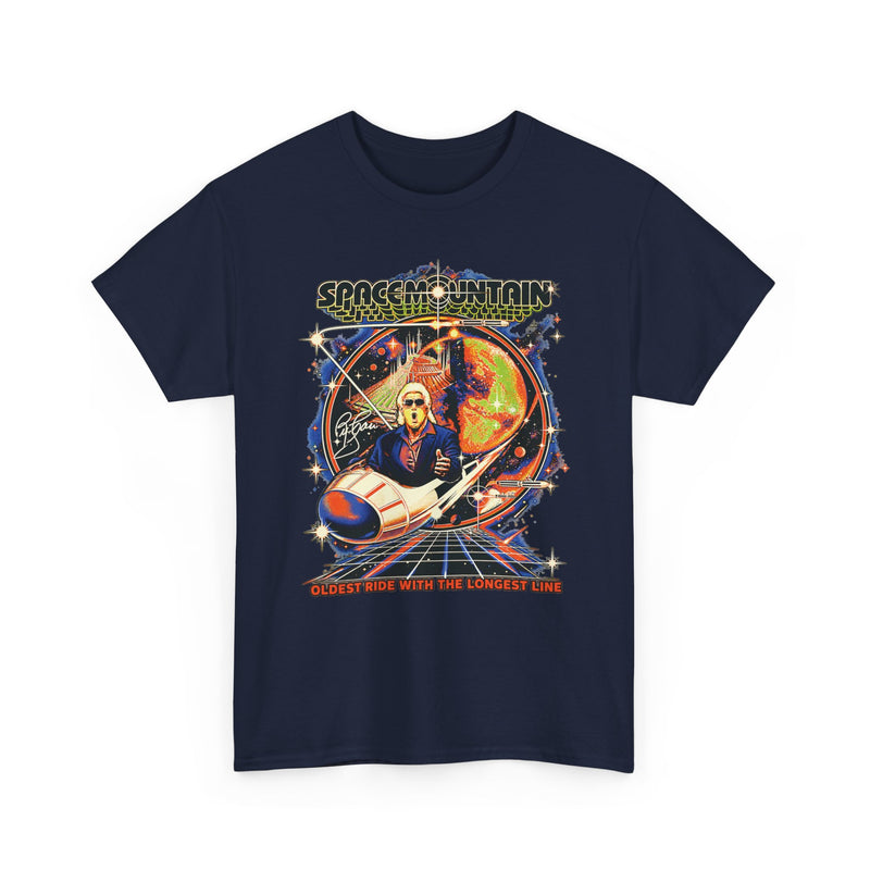 Load image into Gallery viewer, Ric Flair Oldest Ride Longest Line Roller Coaster Navy T-shirt
