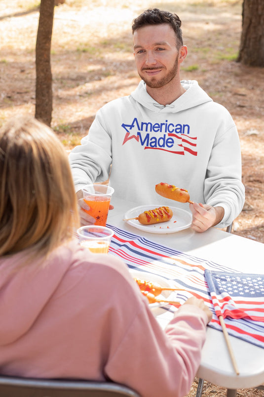 Hulk Hogan American Made Stars and Stripes White Pullover Hoody