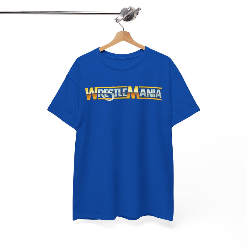 Load image into Gallery viewer, Wrestlemania Original Nostalgic Logo Blue T-shirt
