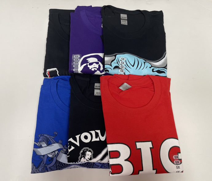 6 Men Size 5XL WWE T-shirts | Cena Orton Undertaker The Rock Lot 2