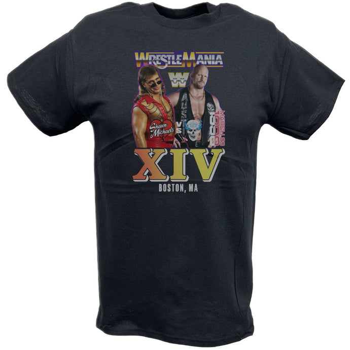 Wrestlemania 14 XIV Stone Cold Steve Austin Shawn Michaels Boston T-shirt