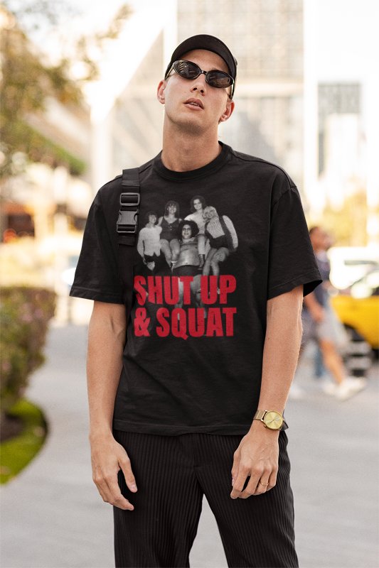 Load image into Gallery viewer, Andre The Giant Shut Up and Squat Mens Black T-shirt
