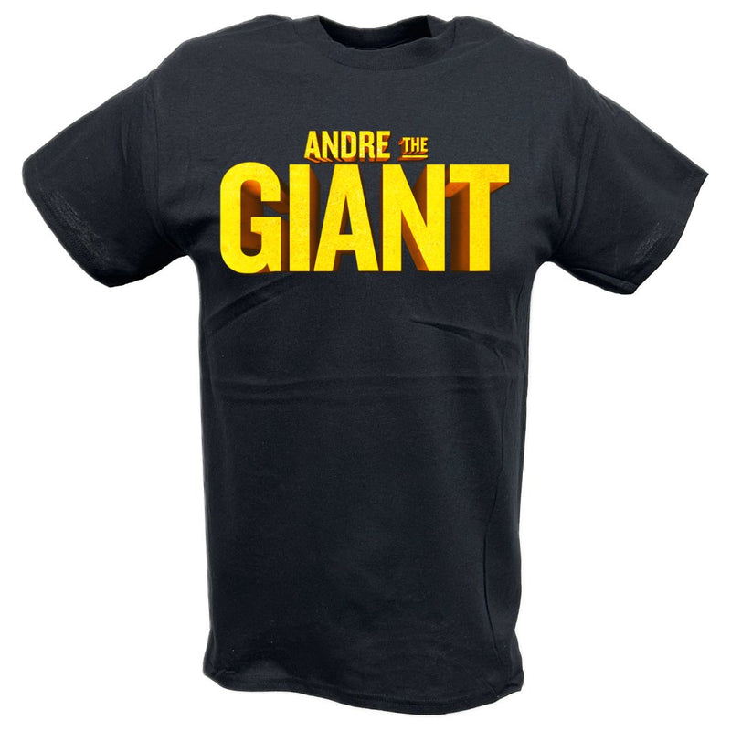Load image into Gallery viewer, Andre The Giant Big Yellow Logo Black T-shirt
