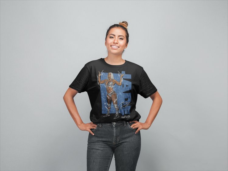 Load image into Gallery viewer, Jade Cargill Electric Pose Black T-shirt
