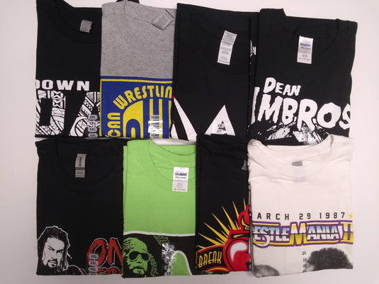 Lot of 8 Men Size XXL WWE Authentic T-shirts | Cena Orton Undertaker The Rock (XXL)