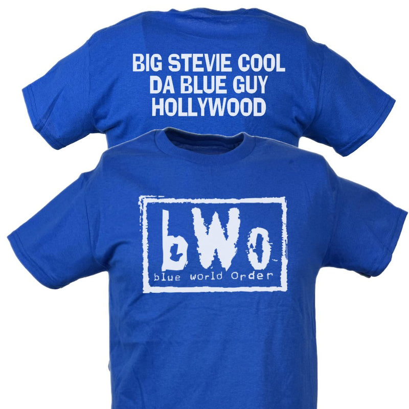 Load image into Gallery viewer, Blue World Order bWo Blue Meanie Big Stevie Cool ECW Mens T-shirt
