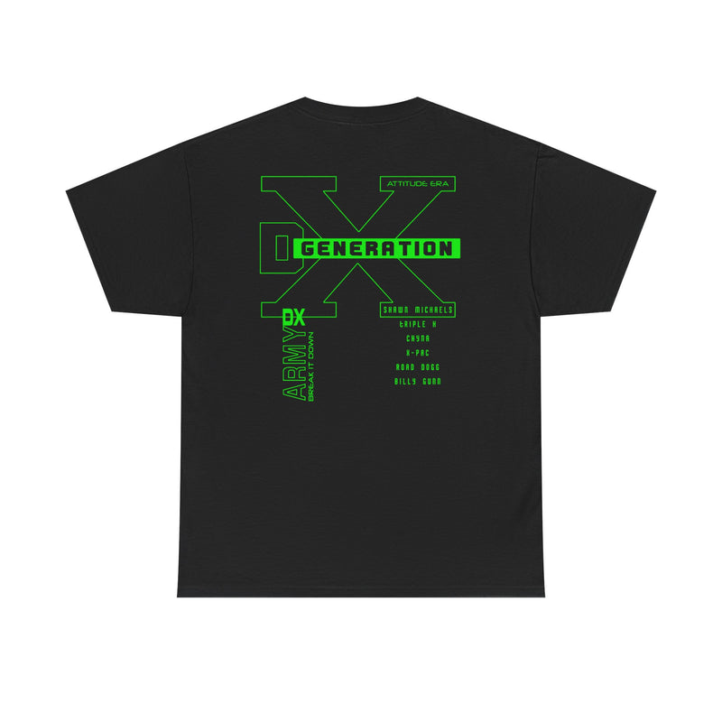 Load image into Gallery viewer, D-Generation X BIG X Green DX T-shirt-S
