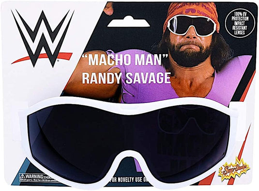 Sun-Staches Party Costumes Macho Man White Frame Black Lens sg3334, White, Black