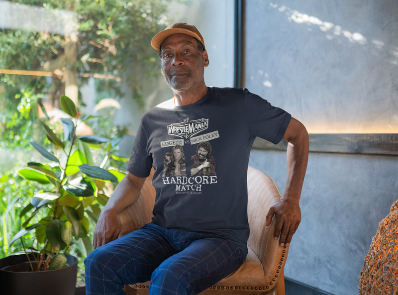 Load image into Gallery viewer, WrestleMania 22 Edge vs Mick Foley Hardcore Match Mens T-shirt
