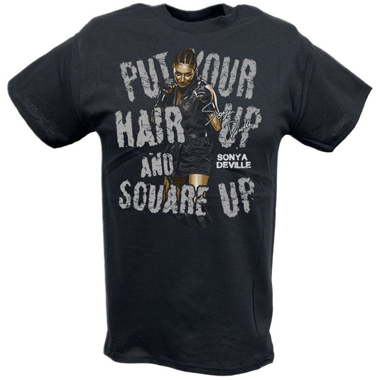 Sonya Deville Hair Up Square Up Black T-shirt